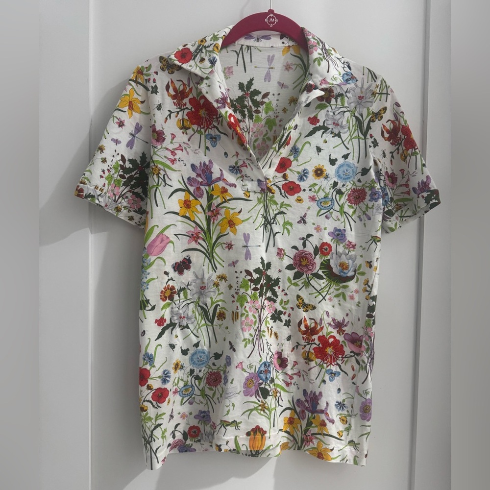 Gucci Multicolor Floral Button Down Polo Shirt